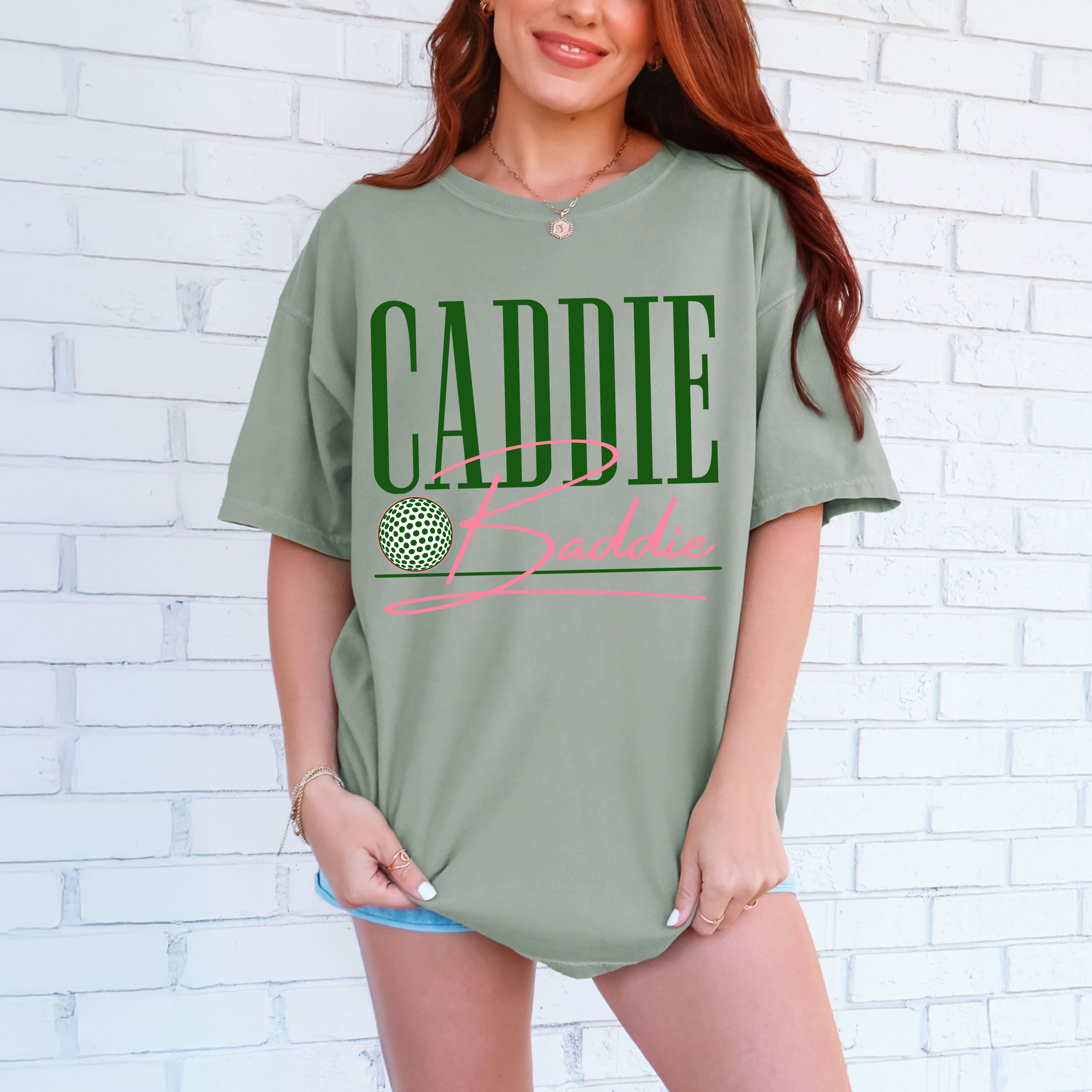 Caddie Baddie Comfort Colors Shirt, Women's Golf Shirt, Funny Golf Tee, Golf Lover Gift, Golf Girly Shirt, Country Club Tee