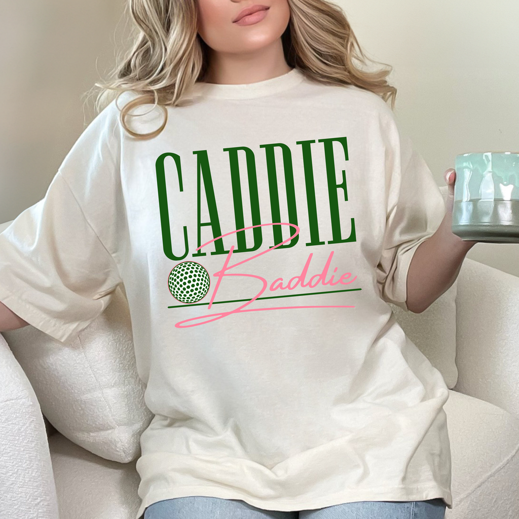Caddie Baddie Comfort Colors Shirt, Women's Golf Shirt, Funny Golf Tee, Golf Lover Gift, Golf Girly Shirt, Country Club Tee