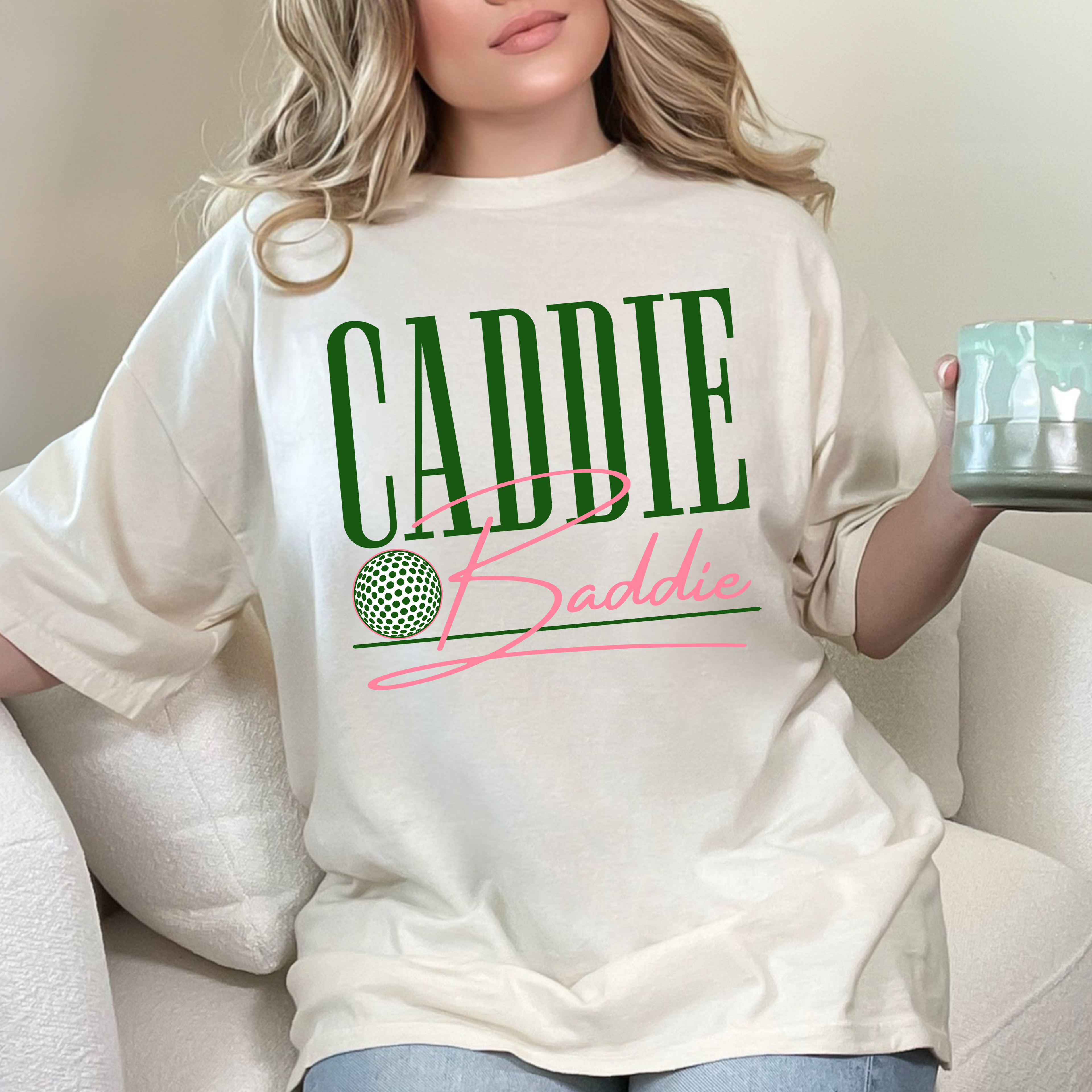 Caddie Baddie Comfort Colors Shirt, Women's Golf Shirt, Funny Golf Tee, Golf Lover Gift, Golf Girly Shirt, Country Club Tee