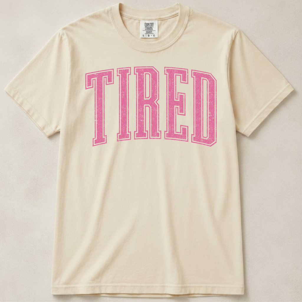 Tired Shirt, Comfort Colors Graphic Tee, Cute Oversized Tee, Funny Introvert Shirt, Women's Casual Tee, Minimalist Graphic Tee