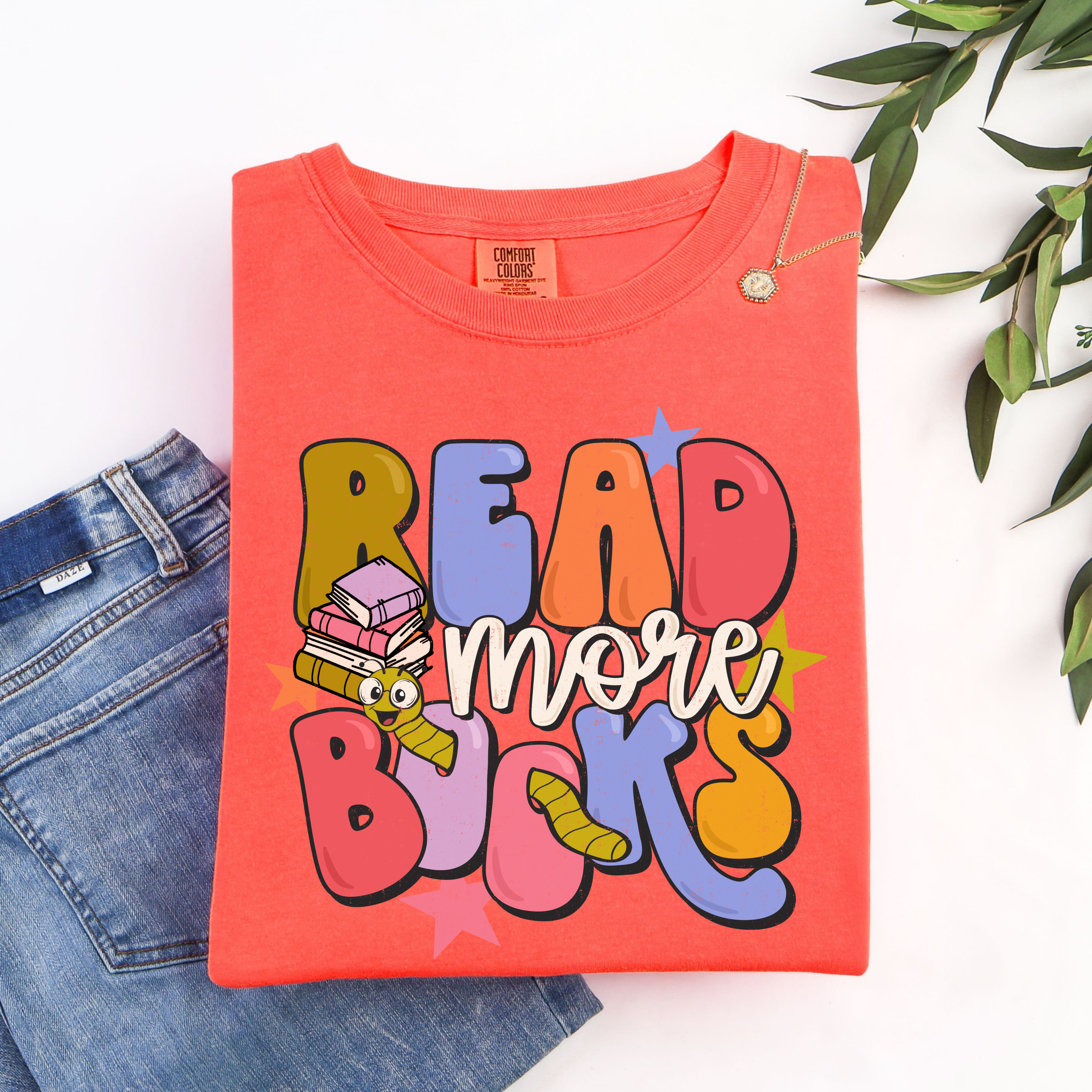 Read More Books, Comfort Colors Book Lover Graphic Tee