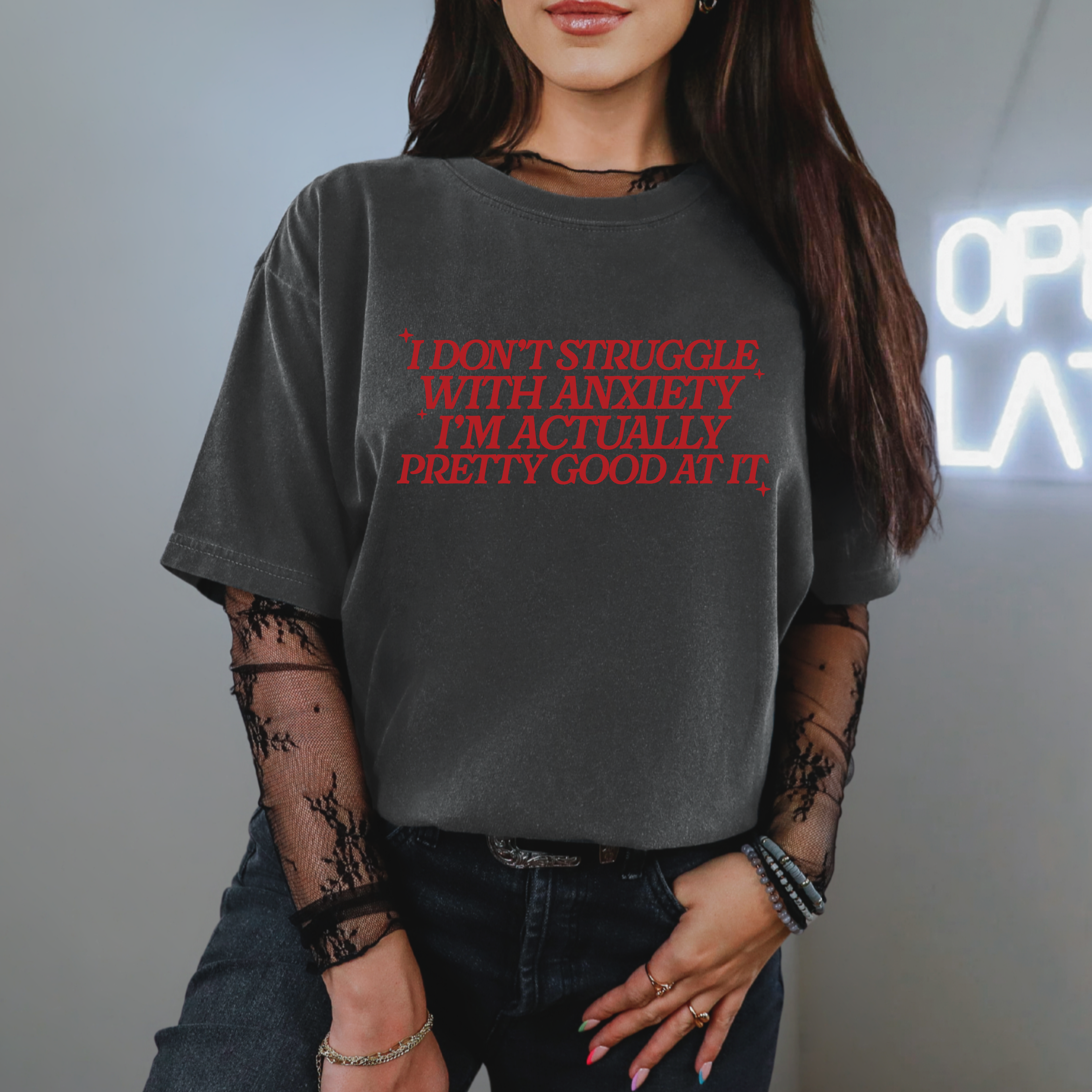 Funny Anxiety Graphic Tee, Comfort Colors Quote Shirt