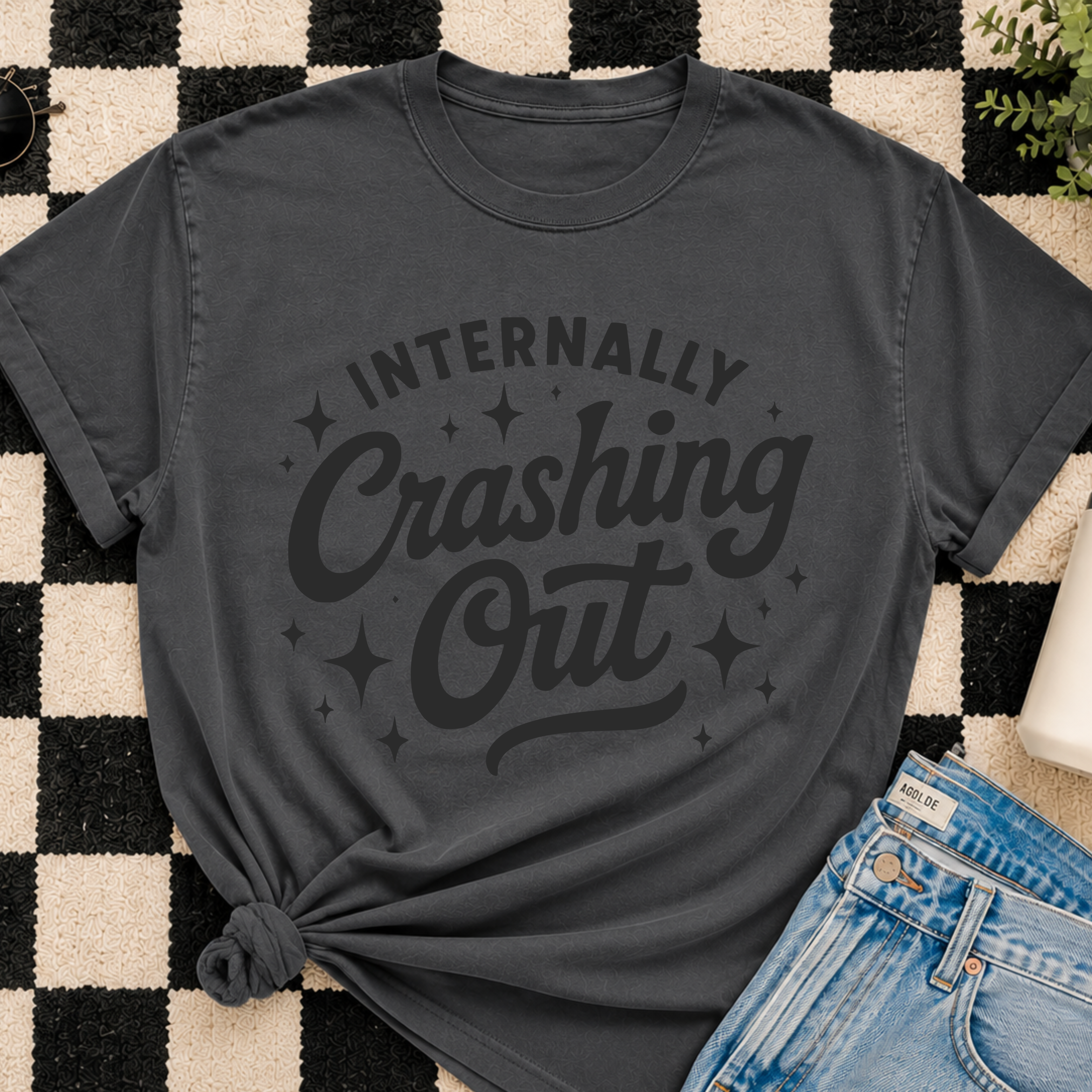Internally Crashing Out Comfort Colors Graphic Tee