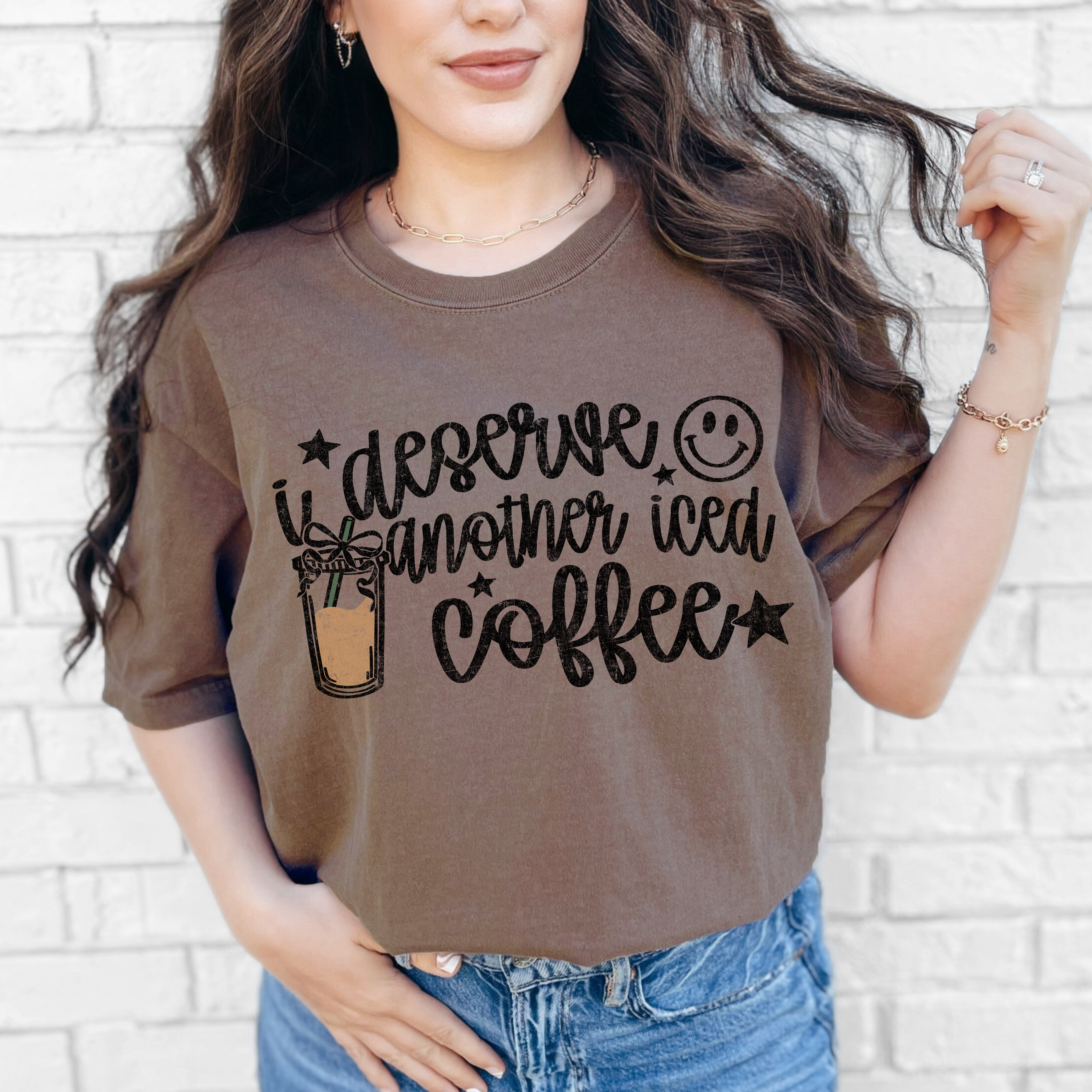 I Deserve Another Iced Coffee Comfort Colors Graphic Tee